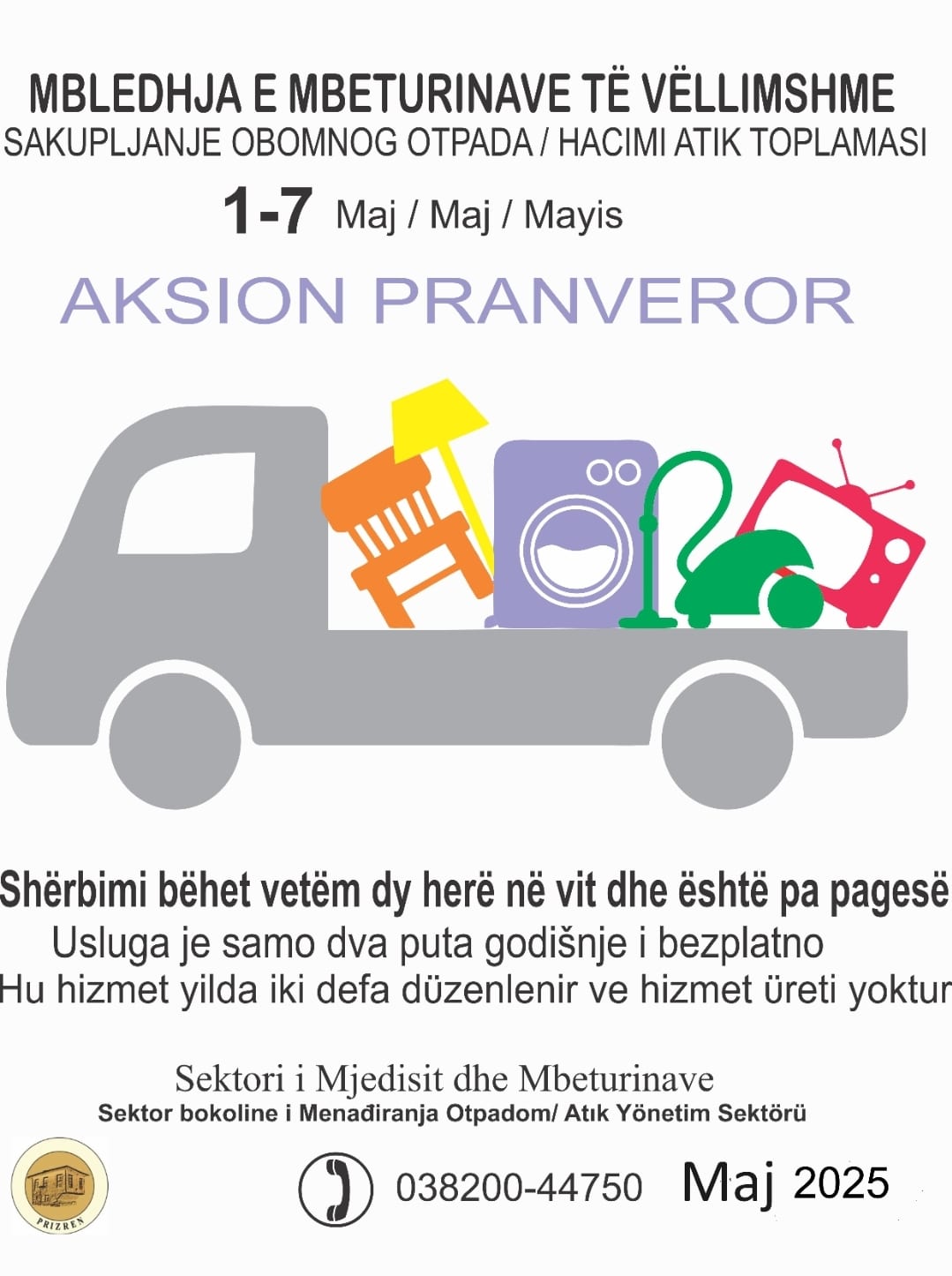 Njoftim për amvisëritë e komunës së Prizrenit