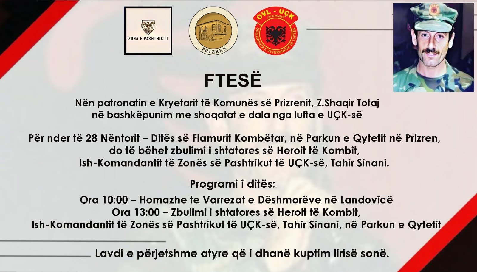 Agjenda e aktiviteteve për shënim e 28 Nëntorit-Ditës së Flamurit Kombëtar